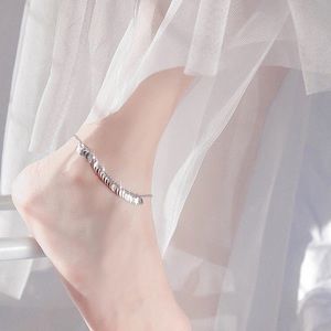 New Sterling Silver 925 oval tassel ankle bracelet